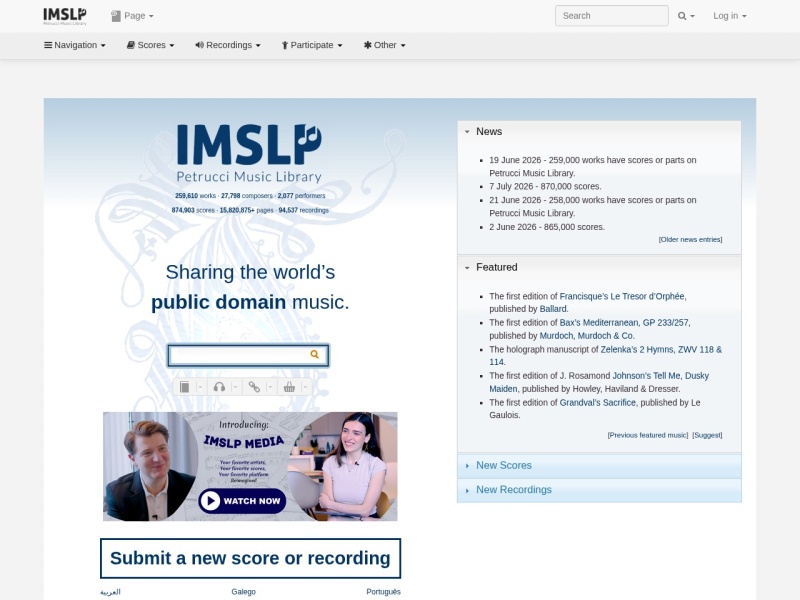 国际乐谱库(IMSLP)
