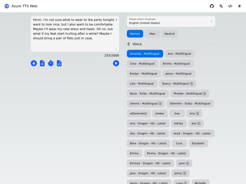 Azure Text To Speech(TTS)